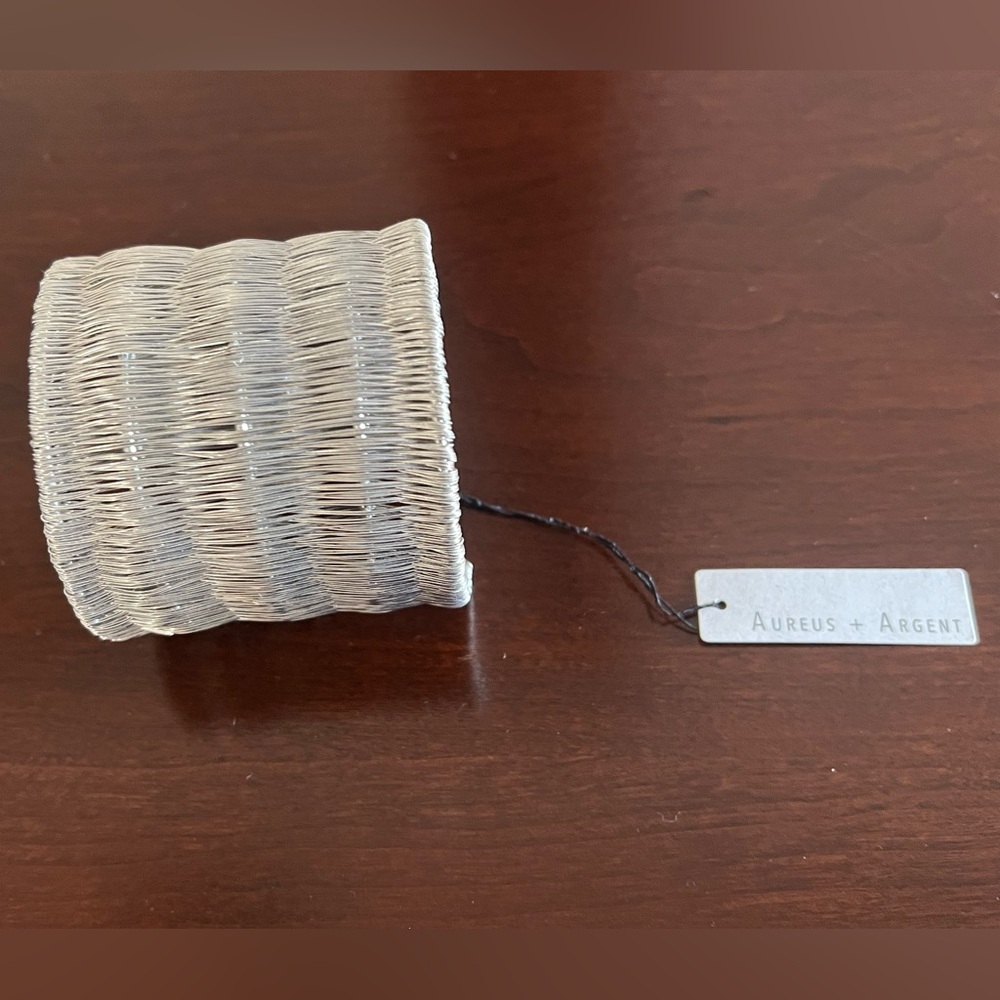 Banana Republic Silver Woven Cuff Bracelet